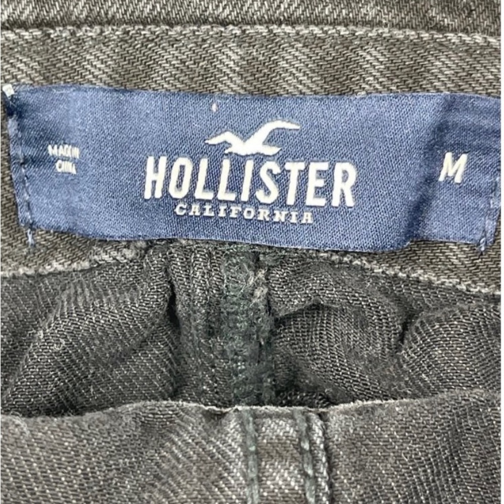 Hollister Denim High Rise Skirt Overalls Womens Medium Black Distressed
